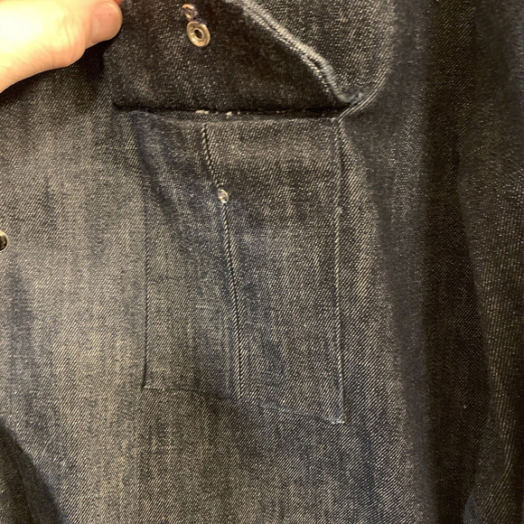 Vintage 70s Blue Denim Pearl Snap 2 PC Suit Set Sz L 1970s Jacket Pants Outfit - Picture 7 of 14